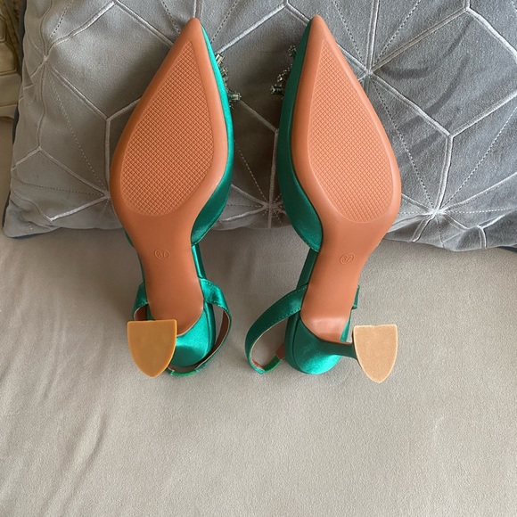 Satin Slinback strap. with Crystal embellished European size 38 US size 7.5 - Picture 8 of 8